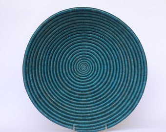 Iwacu Woven Wall Basket: 12" Boho Home Decor, African Art