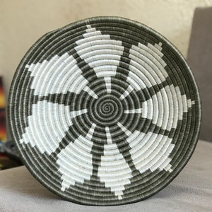African large baskets. 12 Inches Kubite African Wall Basket, African Woven basket, Rwanda Baskets