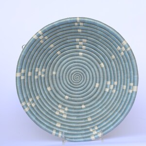 Woven Wall basket, Moyenne African Basket, 10 Rwanda Basket, Muto. Blue