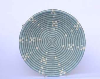 Woven Wall basket, Moyenne African Basket, 10 Rwanda Basket, Muto. Blue