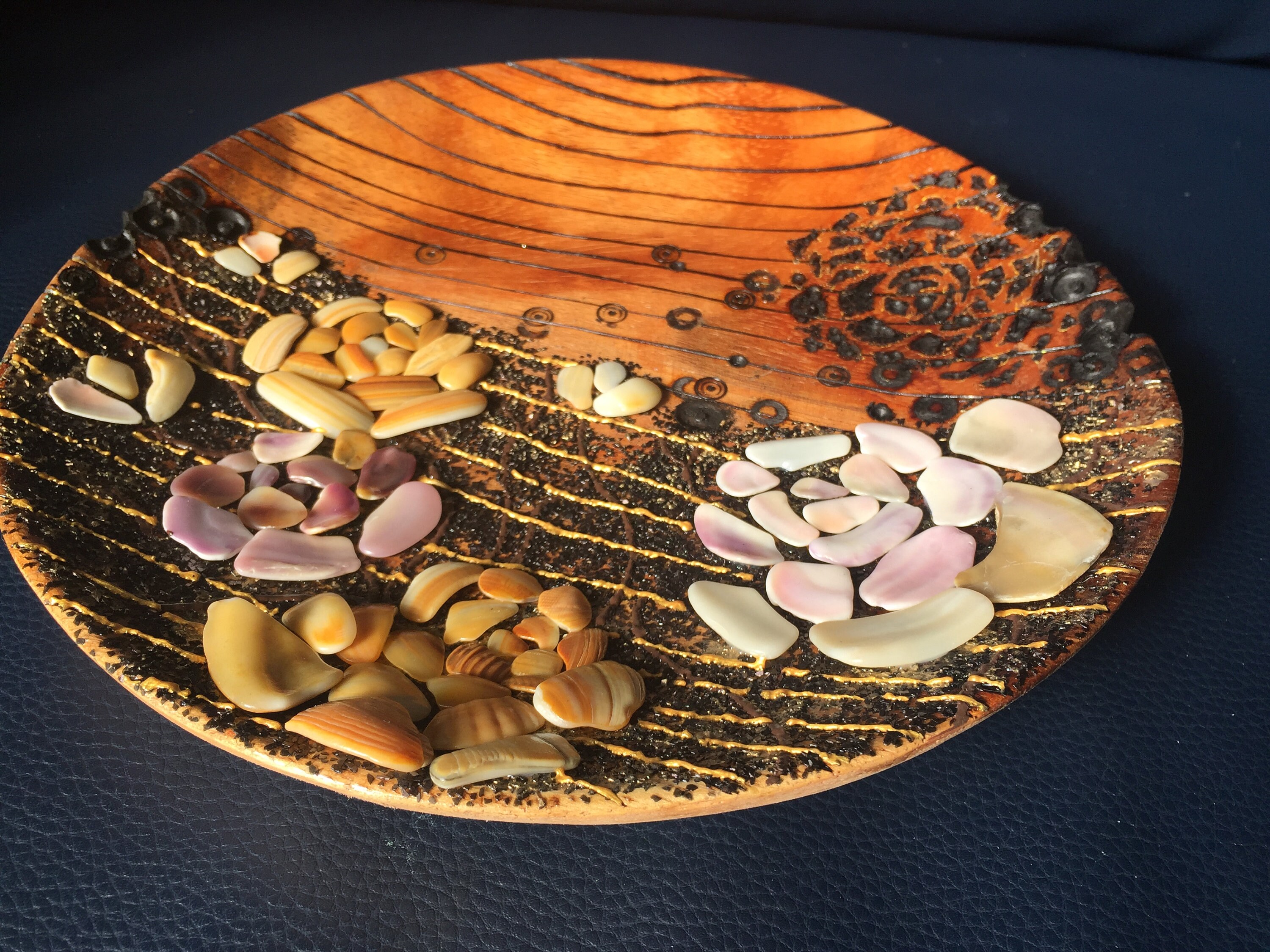 Wooden Plate Wood Burning Art Pyrography Sea Shell Art - Etsy Australia