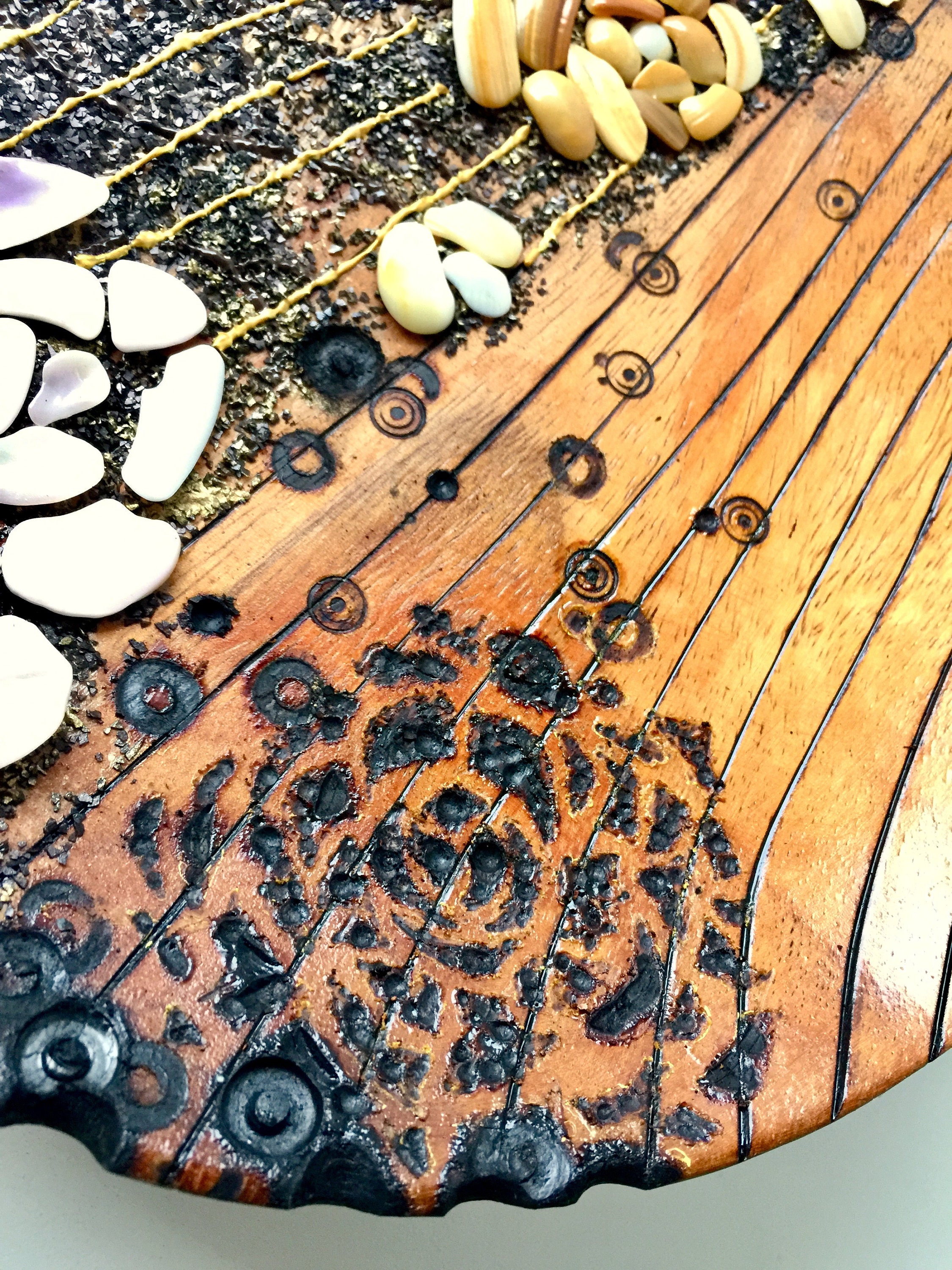 Wooden Plate Wood Burning Art Pyrography Sea Shell Art - Etsy Australia