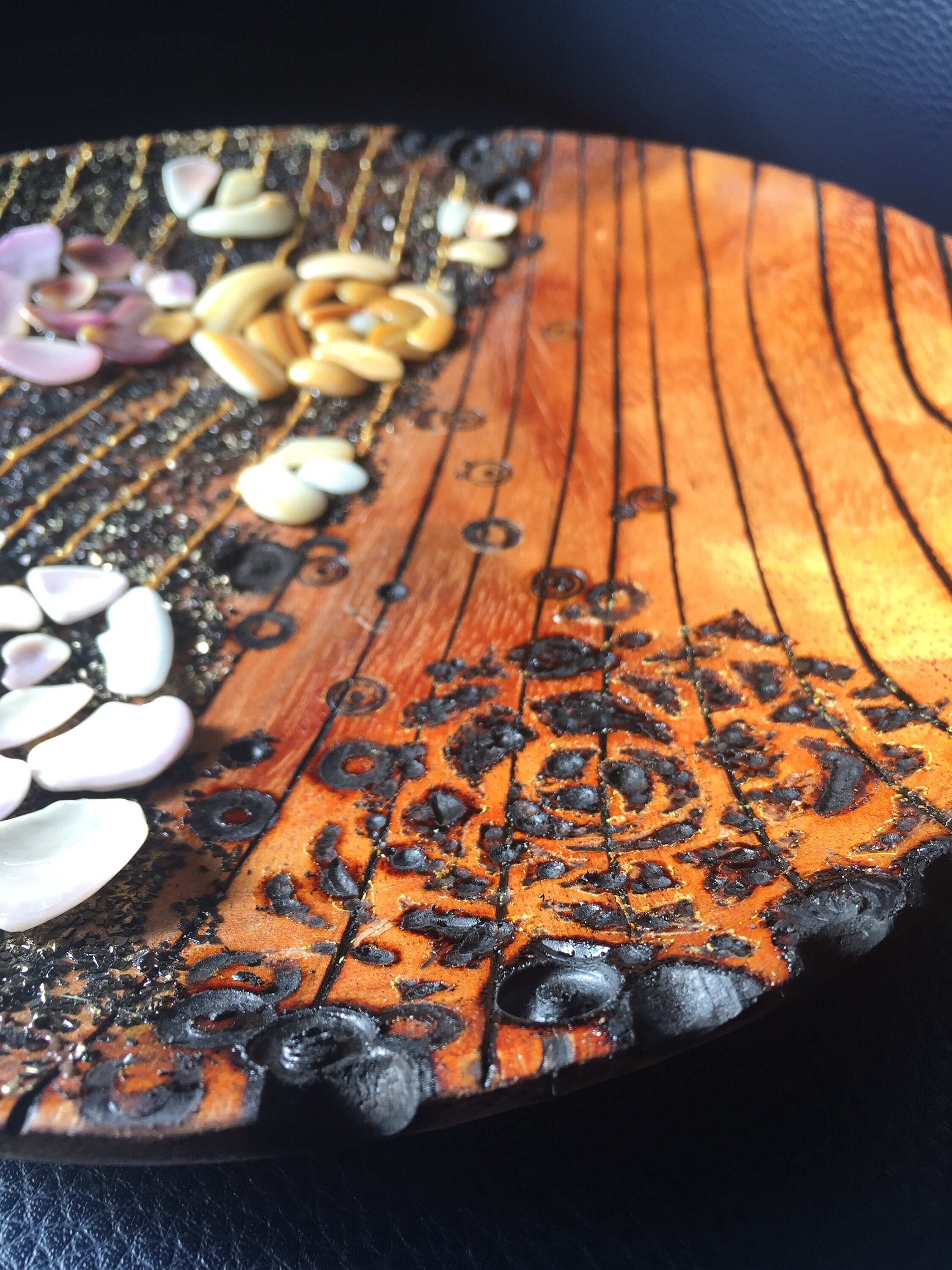Wooden Plate Wood Burning Art Pyrography Sea Shell Art - Etsy Australia