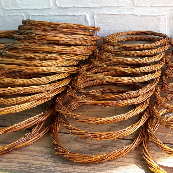 SET of 10 Rings of willow branches 2", 3", 4", 5", 6"  Hoops willow rings DIY supply Brown decor  Rustic dreamcatcher Primitive decor set