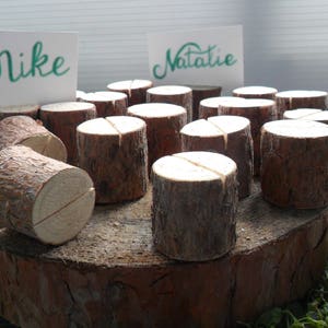 20 Natural Place Card Holders Pine Branch Table Number Holders Wedding seating card holders Eco Friendly Set Rustic easter decor Wood Logs