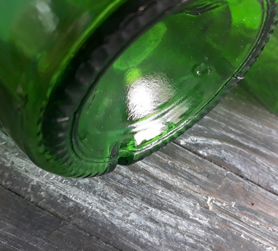 Set of 2 Vintage Bottles Green Glass Wine Bottle Decor