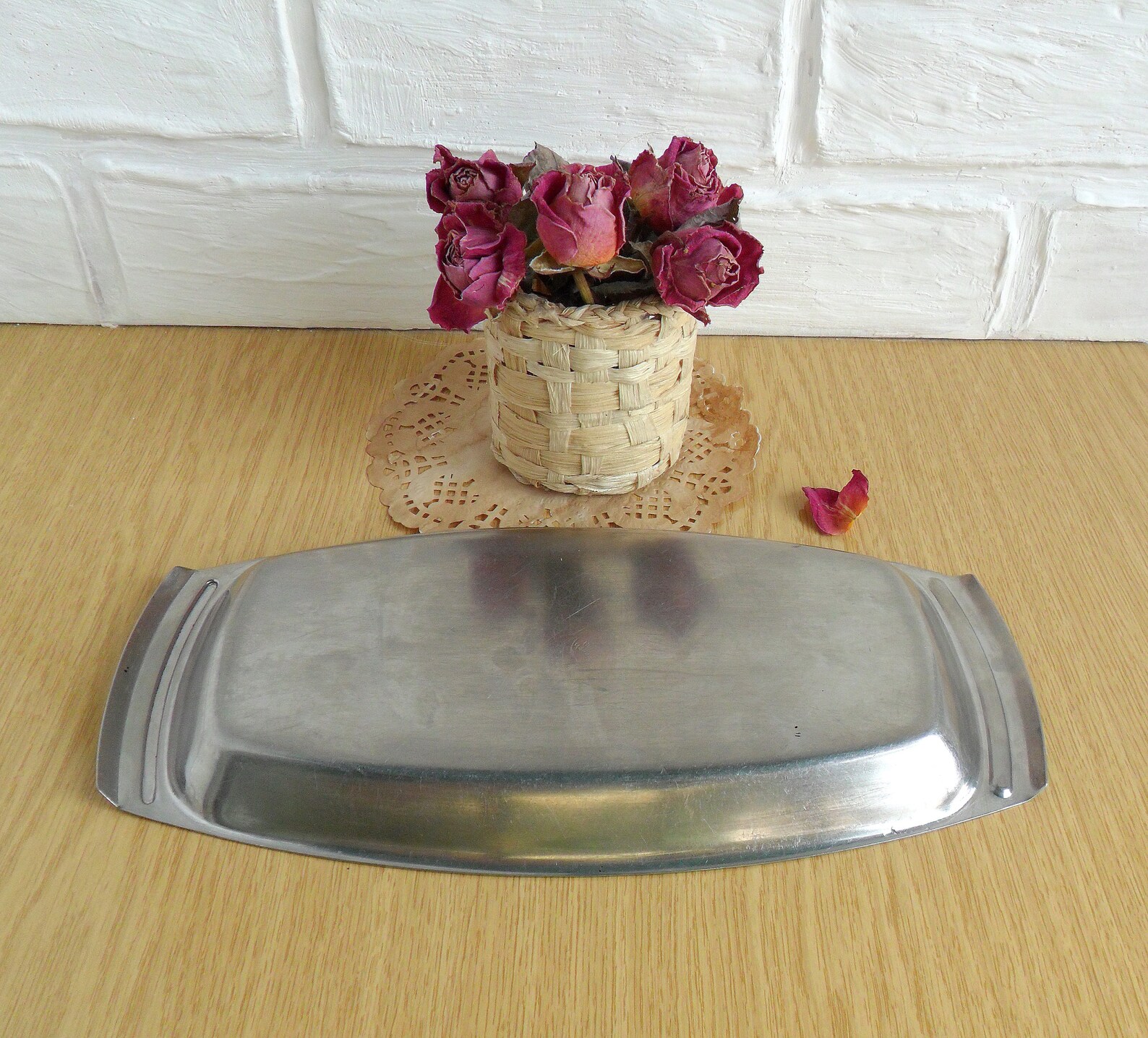 Stainless Steel Dish Minimal Plate Retro Soviet Metal Dish Etsy