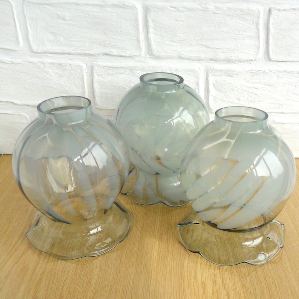 80s Vintage glass lamp shades Set of 3 Chandelier Vintage Lamp, Pendant Lamp, Soviet Chandelier Vintage, Working Chandelier, Plafond Glass