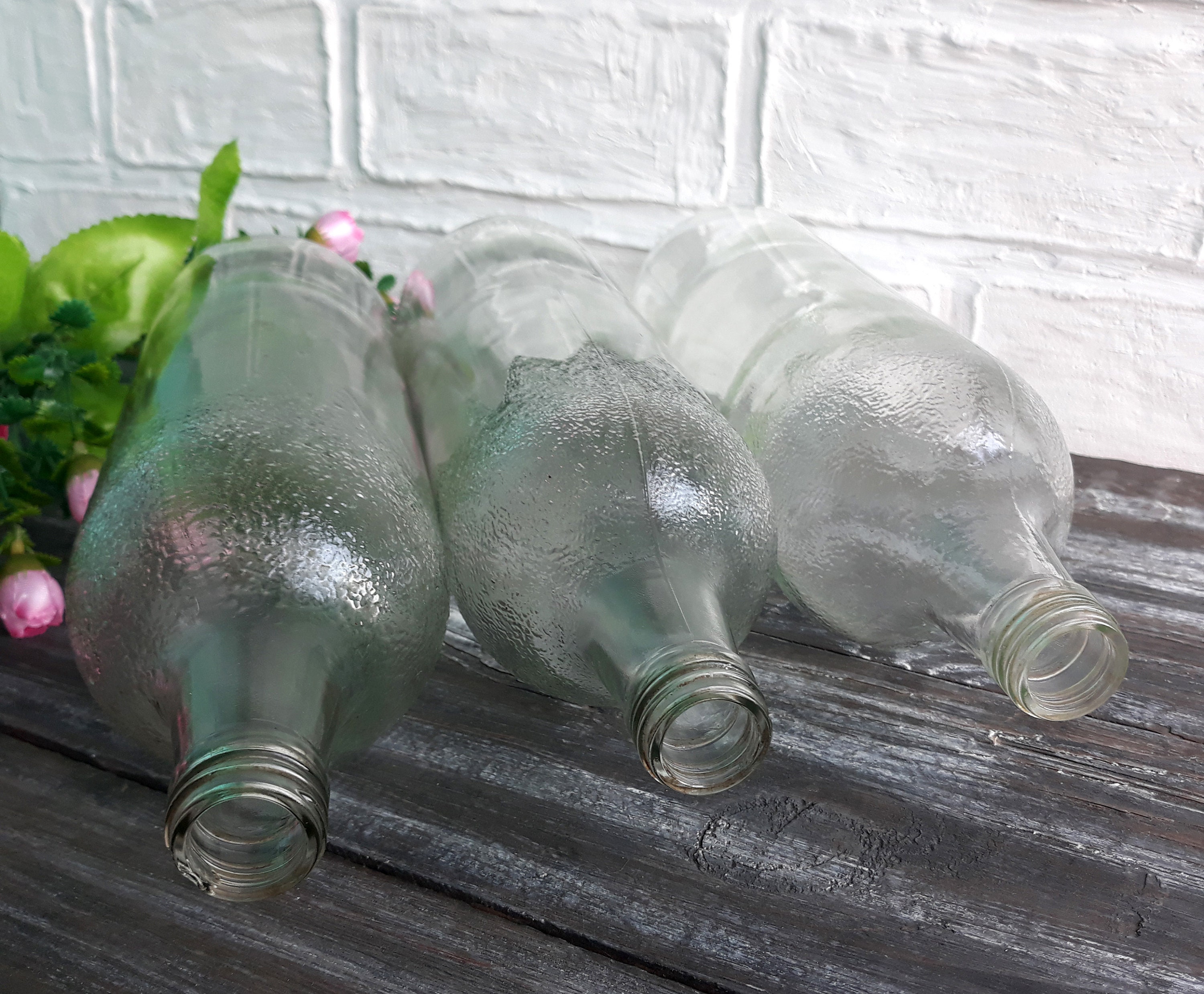 Vintage Glass Bottle Wine jug Glass vases Water glass bottle Etsy