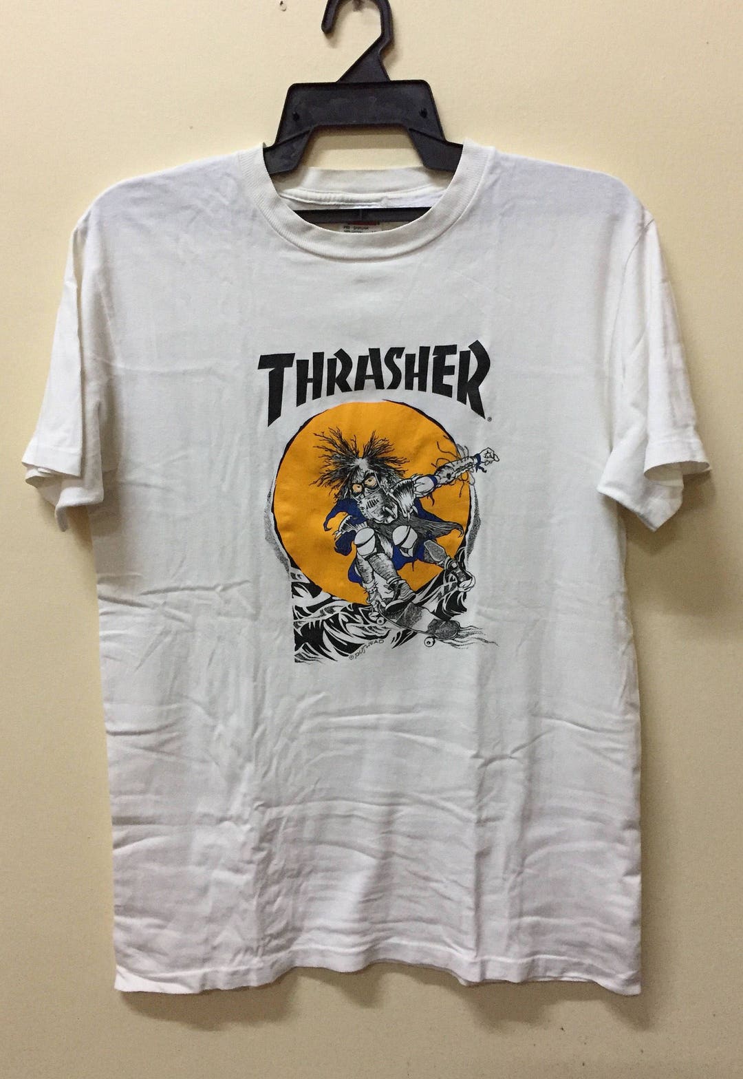 フェード！90s 00s THRASHER スウェット パーカー L powell santa cruz dogtown thrasher old skate Bones Brigade zorlac Tシャツ VINTAGE DOGTOWN BLACK DRAGON SKATEBOARD SKATE T SHIRT L