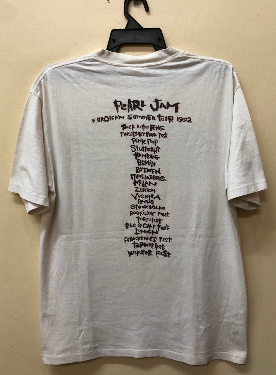 Vintage 90 Pearl Jam Europe Summer Tour 1992 T Shirt | Etsy Denmark