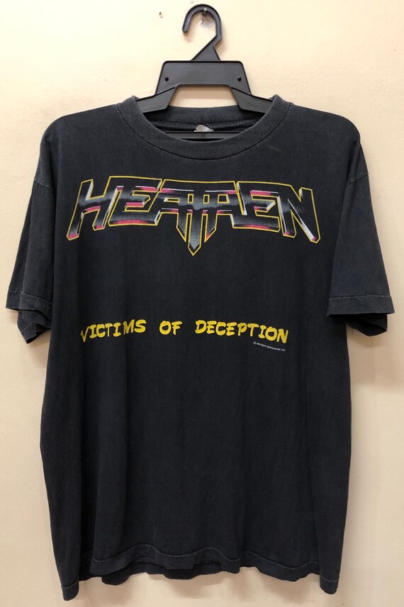 Vintage 90s Heathen Metal European Tour 1991 t shi