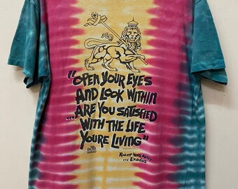 Vintage 90s Bob Marley Exodus Tie Dye T Shirt All Over Print - Etsy