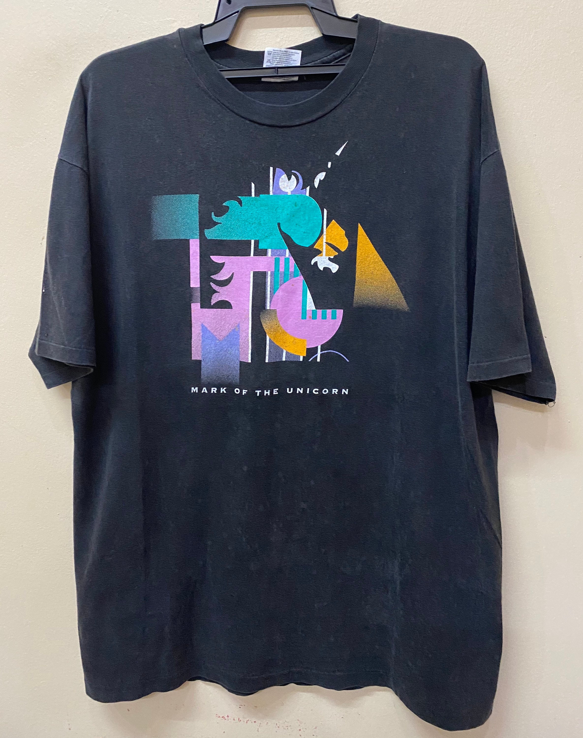 90s USA製　UNICORN ユニコーン　Ｔシャツ　Ｌ ブラック ONEITA USA製 90s ユニコーン 当時物 半袖 Tシャツ L 奥田民生