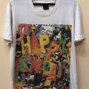 Camiseta vintage Happy Mondays Judge Fudge Bandtee dos anos 90 Bjork Ride Oasis slowdive Manic Street Pregadores The Verve Pulp Suede Elastica Cast