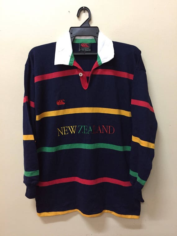 Vintage 90s Canterbury Rugby Shirt: Embroidered Logo, Multicolor