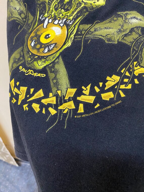 トップス 00s LLICA NO LEAF CLOVER Original Vintage Metallica No Leaf Clover Song Merch Eye See