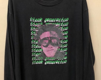 Vintage Richard Hell Blank Generation tshirt Ramones Black Flag Dead Kennedys Bad Brains Minor Threat  Fugazi The Cramps Blondie Misfits