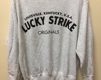 Vintage Lucky Strike Logo Sweatshirt Unisex Size Champion Yamaha Racing Honda Kawasaki Bell Helmet Kenny Robert Kappa