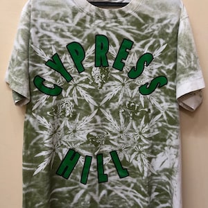Vintage 90s Cypress Hill t shirt mosquitohead all overprint fullprint acid wash