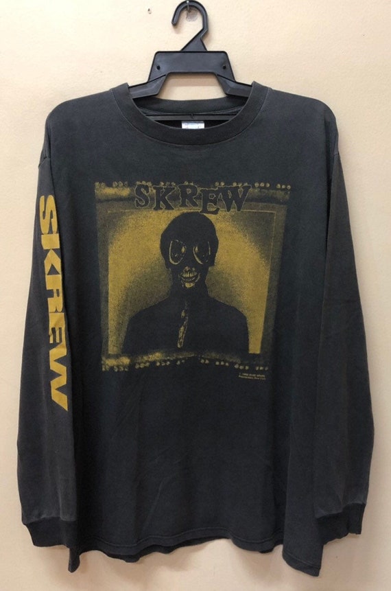Vintage 90s Skrew Long sleeve Bandtee Shirt Blue G