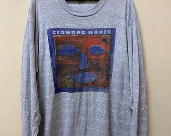 Vintage Crowded House UK band rock pop indie alternative new wave t shirt