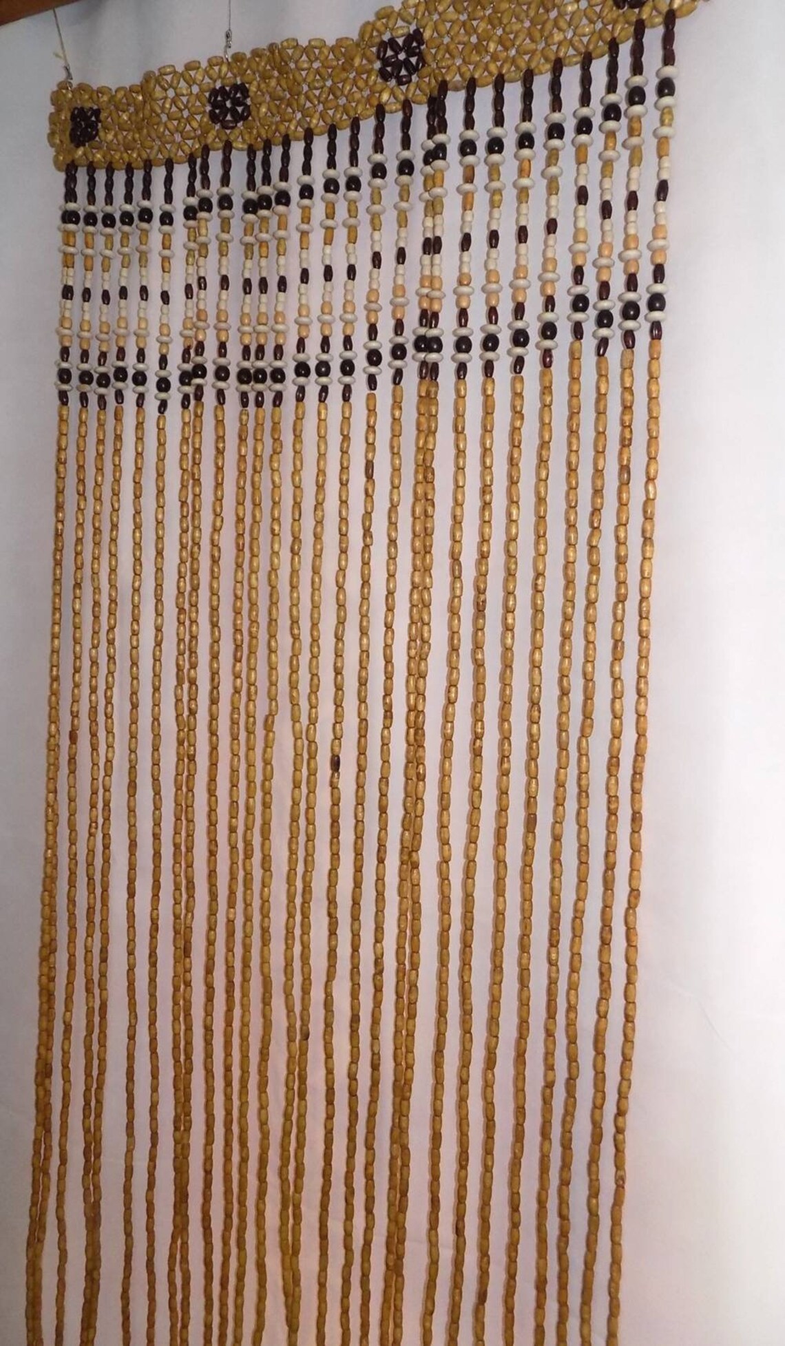 Wooden beaded curtain DOOR ROOM DIVIDER wood beads easy hang Etsy