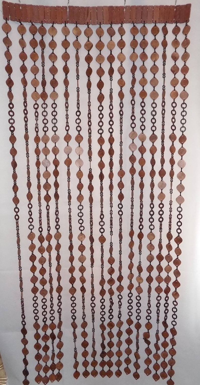 Wooden beaded doorway curtain hand made new