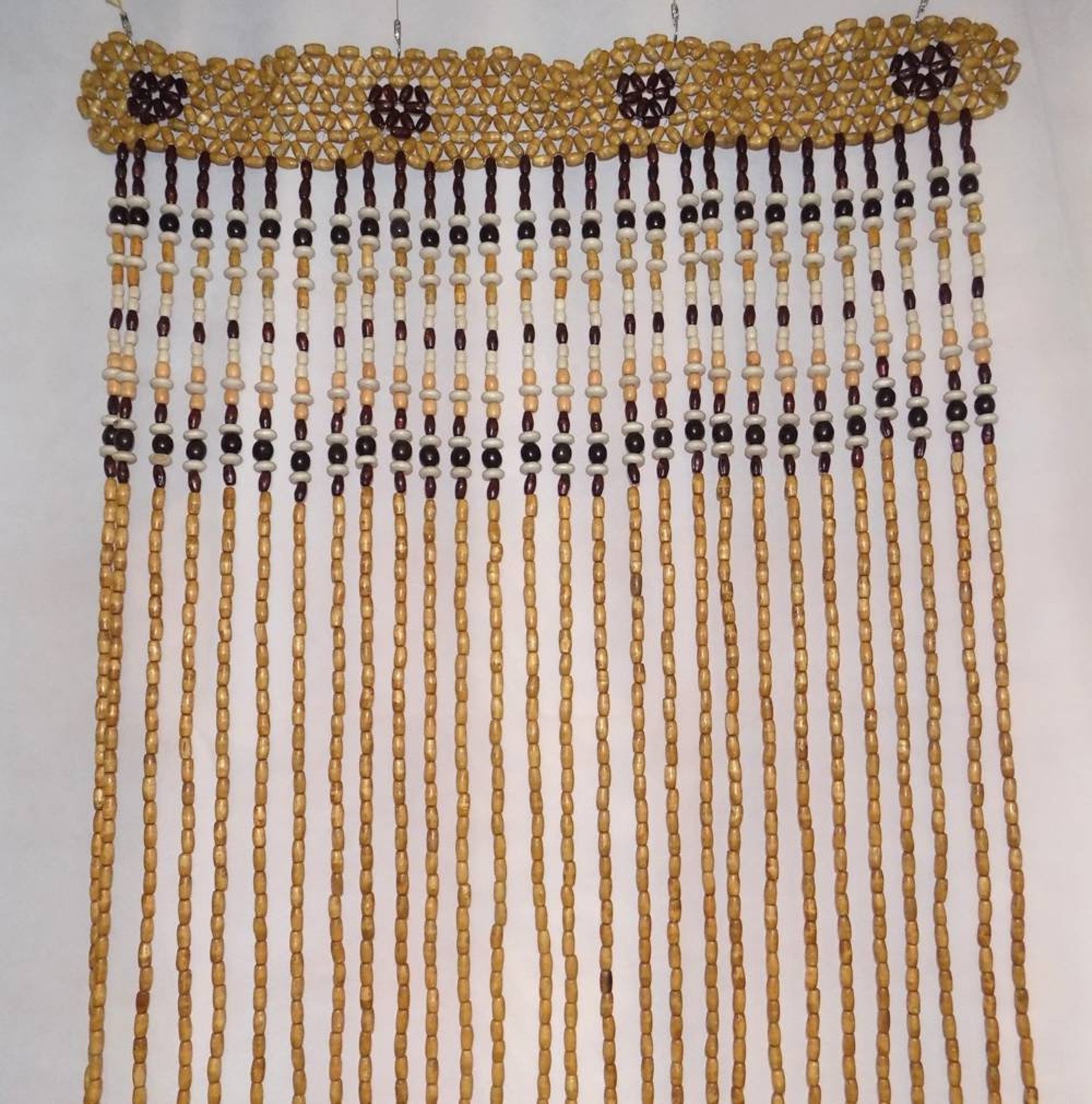 Wooden beaded curtain DOOR ROOM DIVIDER wood beads easy hang Etsy