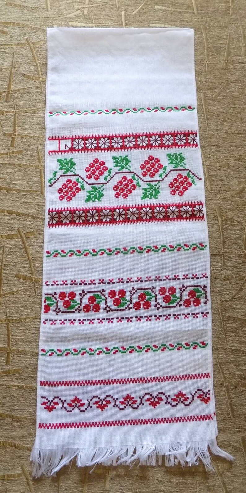 AWESOME Hand embroidered Ukrainian embroidery Towel RUSHNYK Etsy
