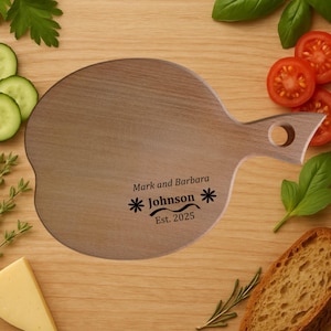 Wooden cutting board custom chopping board new home gift engraved handle cutting board personalized beech wood serving board