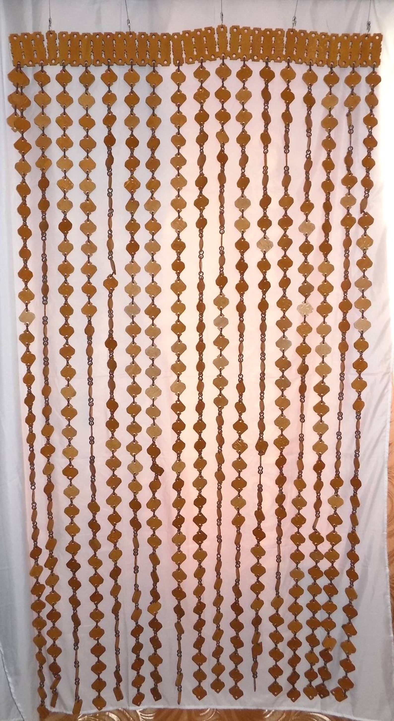 Cuenta de madera puerta cortina habitación divisor hecho a | Etsy