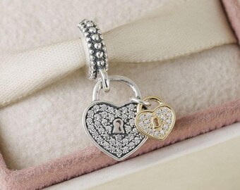 Love Locks Dangle Charm 925 Sterling 
