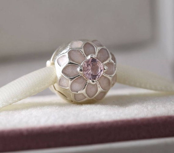 New Blooming Dahlia Clip CharmS925 Sterling Silver fully stampedBeads,Charms