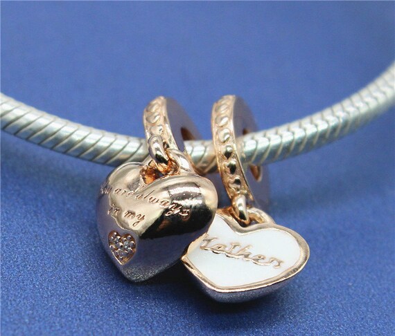 Mother \u0026 Daughter Hearts Dangle Charm 