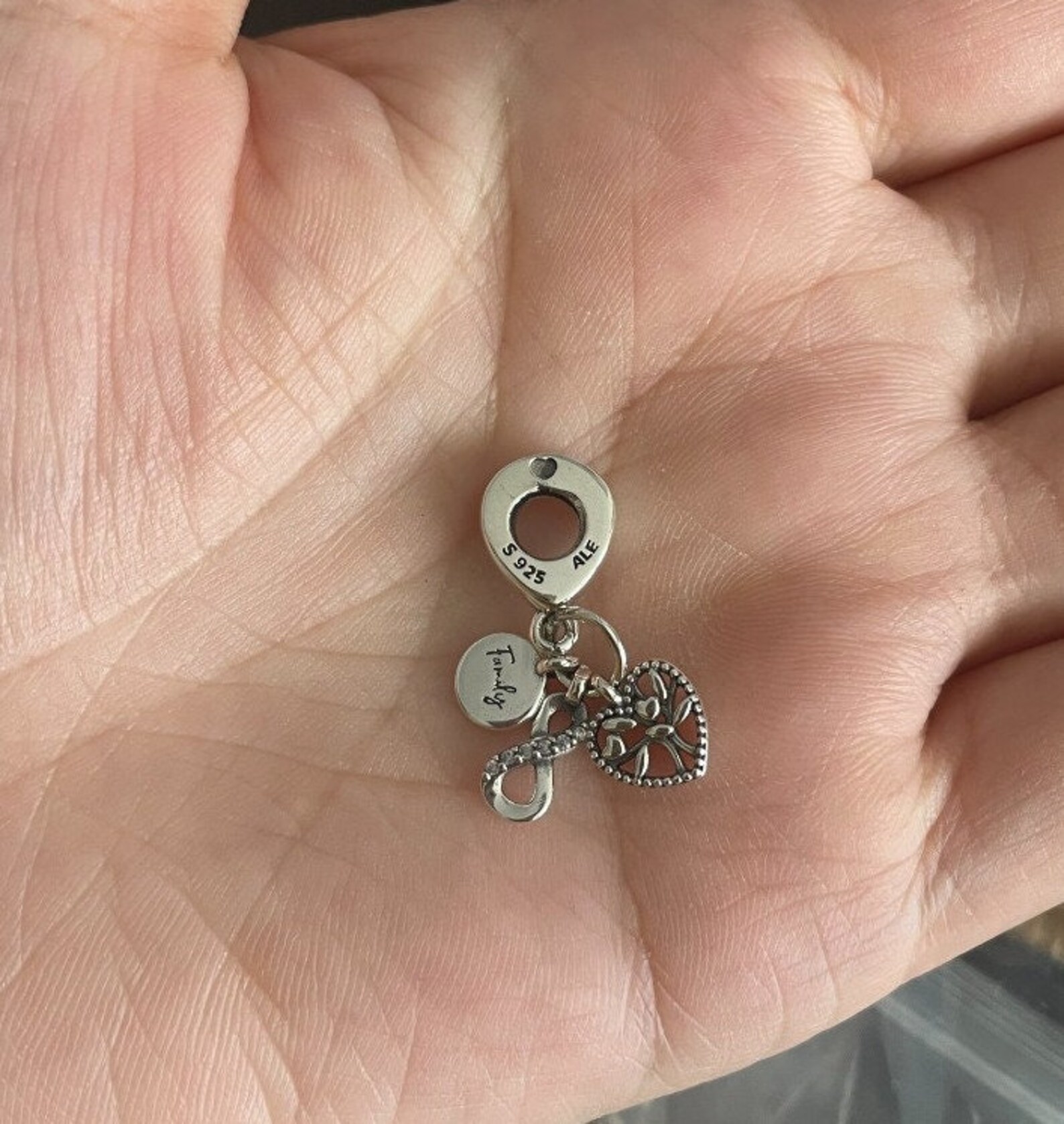 Family Infinity Triple Dangle Charm Sterling Silver With CZ Etsy