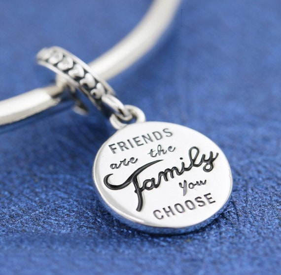 Friends Are Family Dangle Charm 100% Sterling Silver & - Etsy