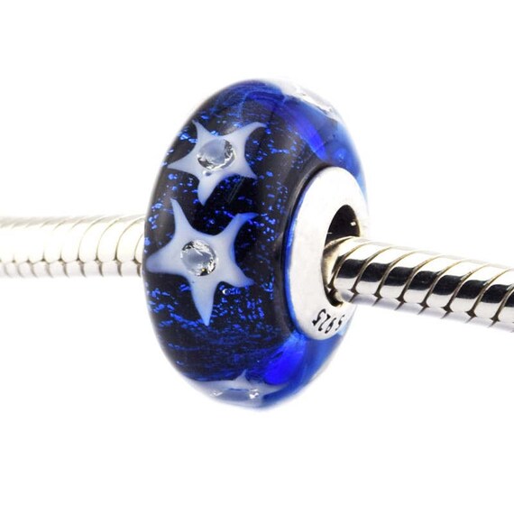 Starry Sky Murano Charm 925 Silver Charm - Etsy