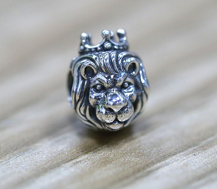 Donau interview tanker King of the Jungle Lion Head Charm 100% 925 Sterling Silver - Etsy