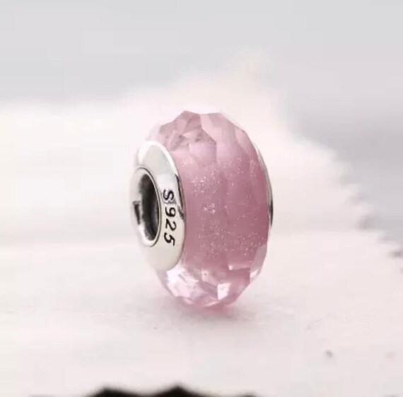 Torpe Delicioso Resonar Pink Shimmer Glass Murano Charm Faceted Murano Charm - Etsy España