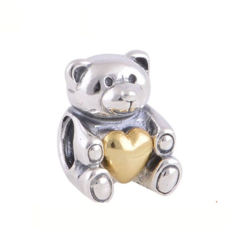 31mm x 25mm Solid 925 Sterling Silver Bear Hugs Charm Pendant with 2 Birthstones 31mm x 25mm Solid 925 Sterling Silver Bear Hugs Charm Pendant with 2 Birthstones