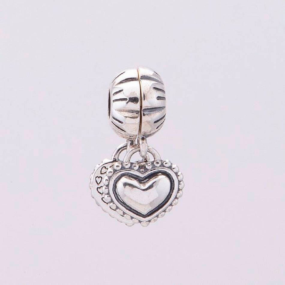 Middle Sis tiny heart sterling silver charm .925 x 1 Love Sister charms DKC51522