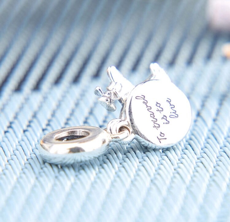 Propeller Plane Dangle Charm 100 925 Sterling Silver & Blue Etsy