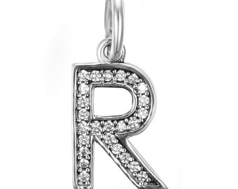 Alphabet Letter R Dangle Pendant Charm 