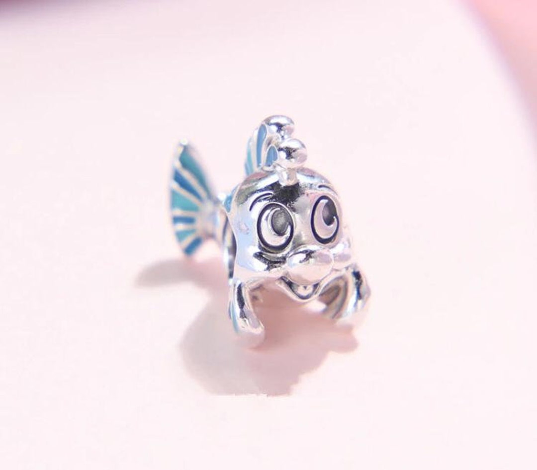 Disney the Little Mermaid Flounder Charm 100 925 Sterling Etsy