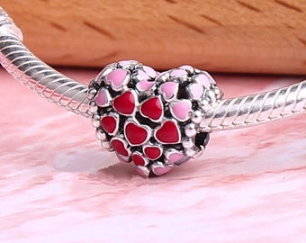 Pukido Valentines Day Burst of Love Hearts Clip Enamel Charms fit 925 Sterling Silver Bracelets DIY Pukido Valentines Day Burst of Love Hearts Clip Enamel Charms fit 925 Sterling Silver Bracelets DIY