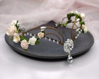 Elven fairy crown Elf tiara Elven flower headpiece Elvish floral crown