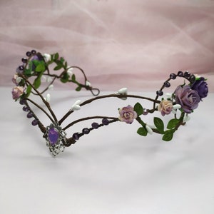 Fairy crown for women Elven flower crown purple Elf tiara