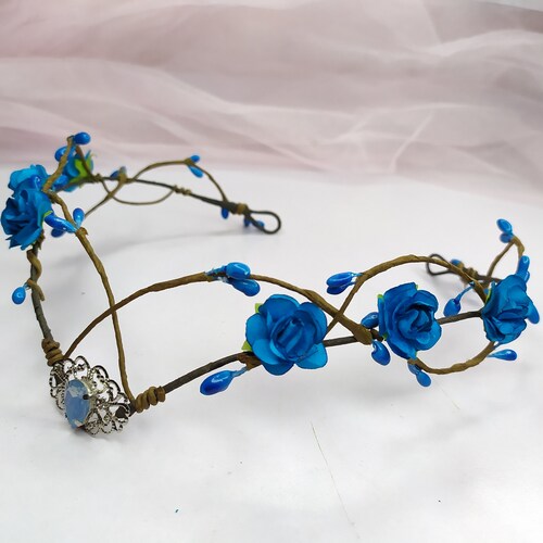 celtic diadem-fantasy tiara-woodland forest magic hairdress pagan wiccan witch elf crown elvish circlet Elven tiara with leaves