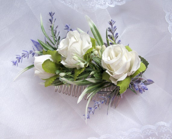 Lavender Ivory Bridal Hair Comb Lavender Headpiece Wedding Etsy